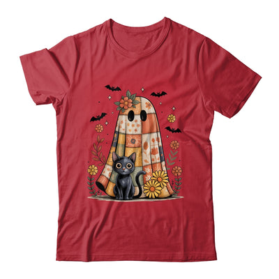 Patchwork Halloween Ghost And Cat Png Retro Spooky Floral Shirt & Sweatshirt | teecentury