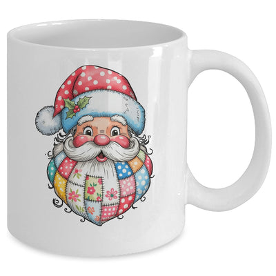 Patchwork Santa Claus Merry Christmas Retro Santa Preppy Mug | teecentury