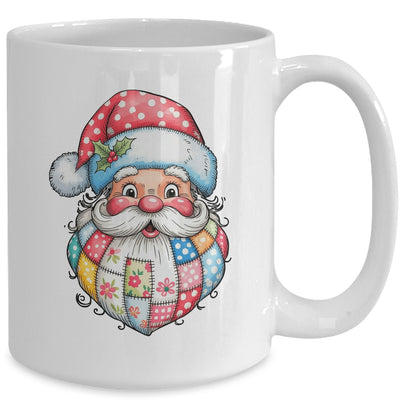Patchwork Santa Claus Merry Christmas Retro Santa Preppy Mug | teecentury