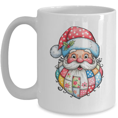 Patchwork Santa Claus Merry Christmas Retro Santa Preppy Mug | teecentury
