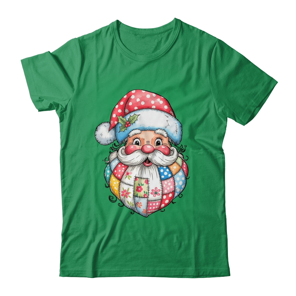 Patchwork Santa Claus Merry Christmas Retro Santa Preppy Shirt & Sweatshirt | teecentury