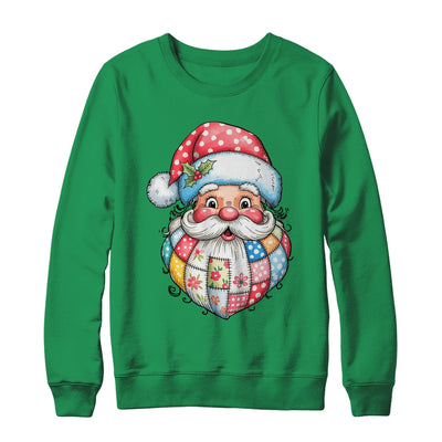 Patchwork Santa Claus Merry Christmas Retro Santa Preppy Shirt & Sweatshirt | teecentury
