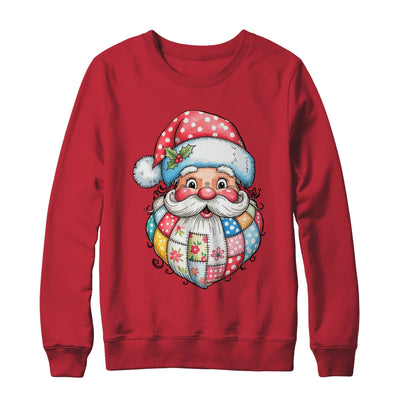 Patchwork Santa Claus Merry Christmas Retro Santa Preppy Shirt & Sweatshirt | teecentury