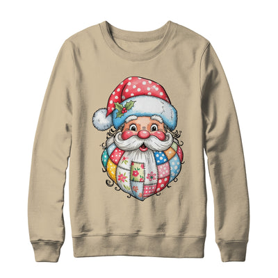 Patchwork Santa Claus Merry Christmas Retro Santa Preppy Shirt & Sweatshirt | teecentury
