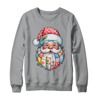 Patchwork Santa Claus Merry Christmas Retro Santa Preppy Shirt & Sweatshirt | teecentury