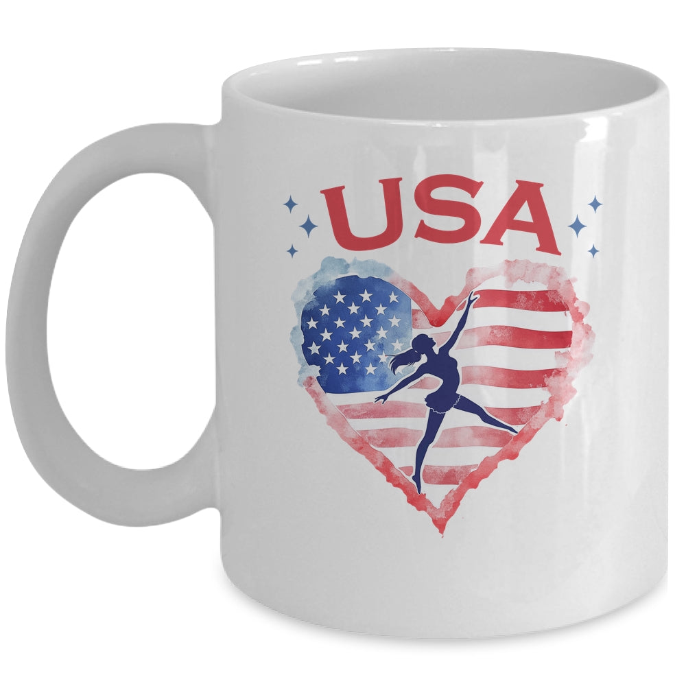 Patriotic American Flag Gymnastics Design For USA Gymnasts Mug | teecentury