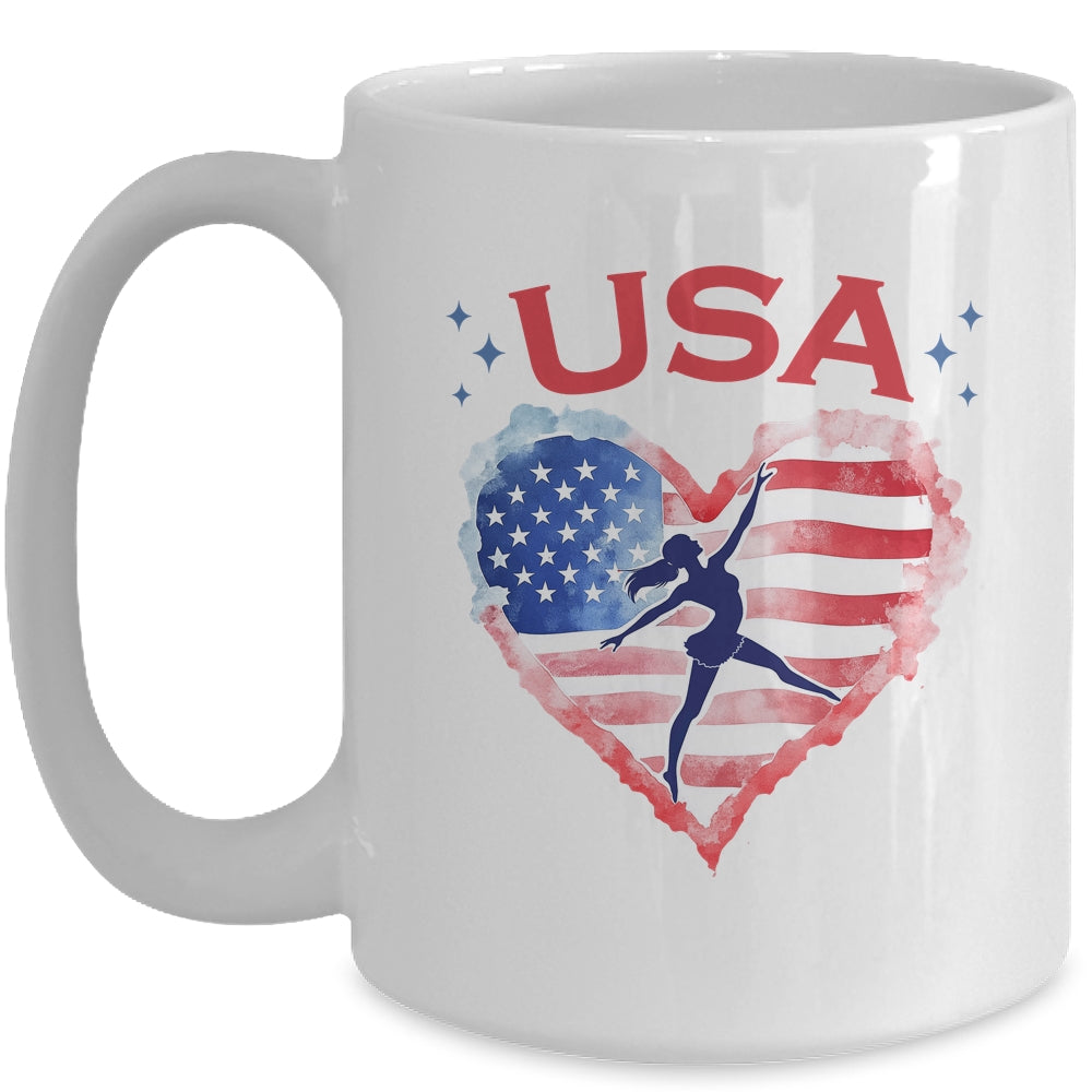 Patriotic American Flag Gymnastics Design For USA Gymnasts Mug | teecentury