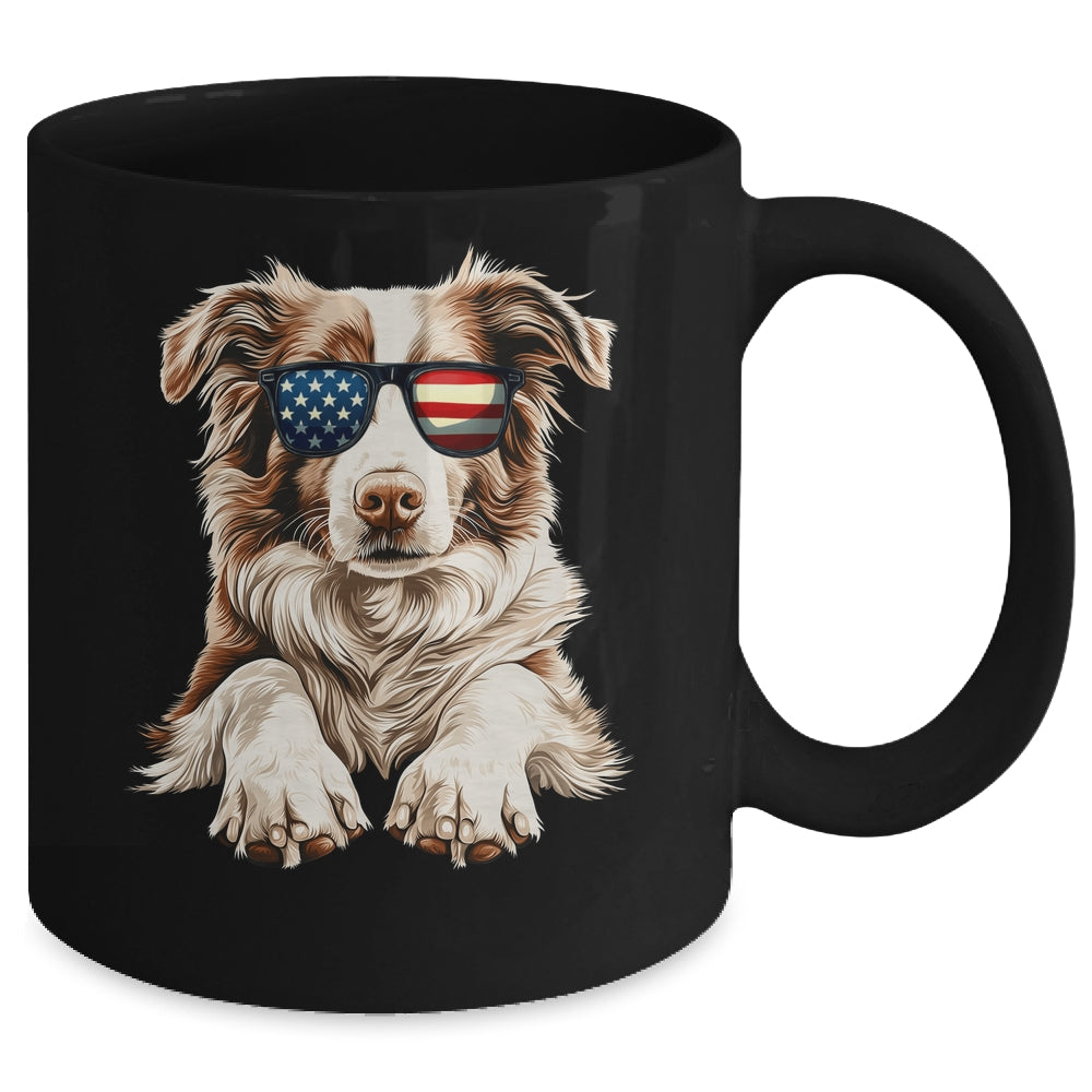Patriotic Australian Shepherd Dog USA Flag 4th Of July Mug | teecentury