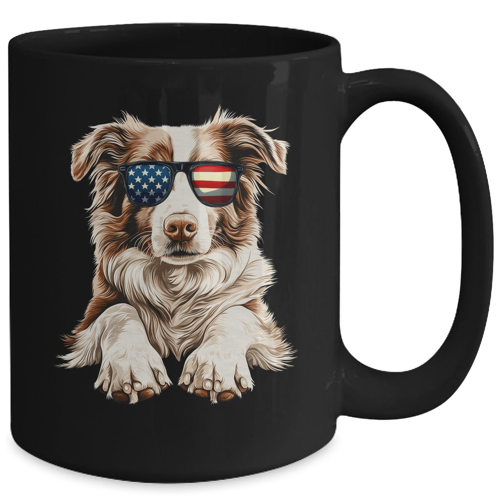 Patriotic Australian Shepherd Dog USA Flag 4th Of July Mug | teecentury