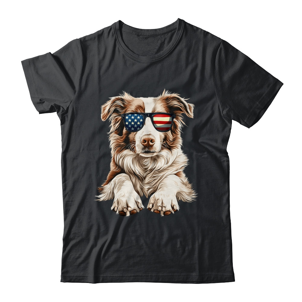 Patriotic Australian Shepherd Dog USA Flag 4th Of July Shirt & Tank Top | teecentury