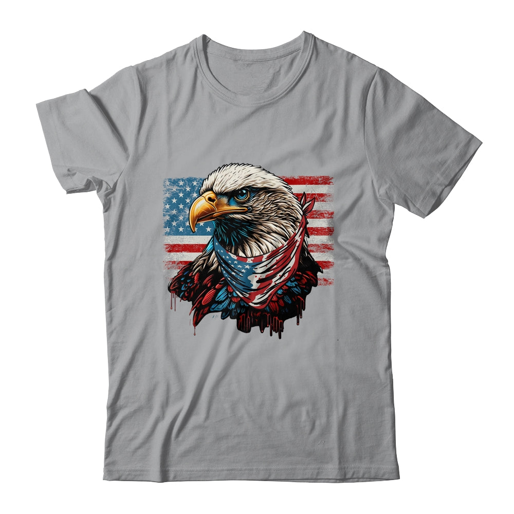 Patriotic Bald Eagle 4th Of July Men USA American Flag Shirt & Hoodie | teecentury