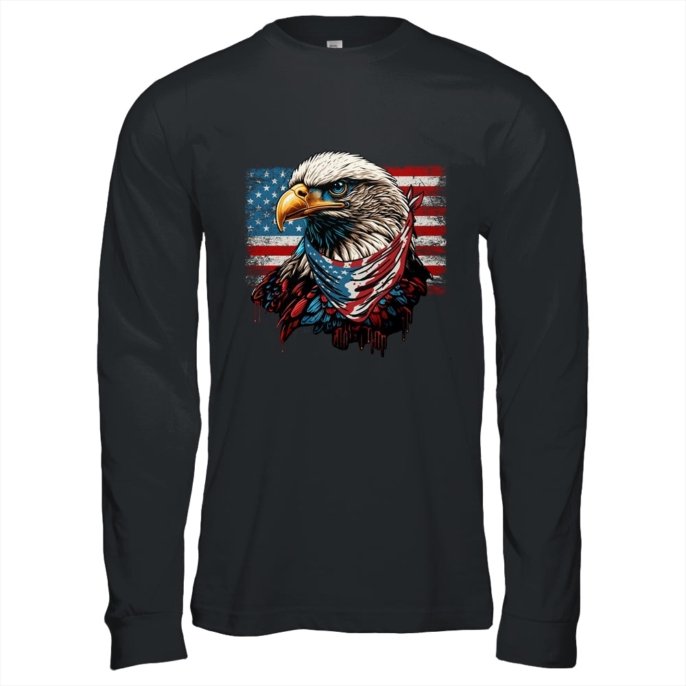 Patriotic Bald Eagle 4th Of July Men USA American Flag Shirt & Hoodie | teecentury