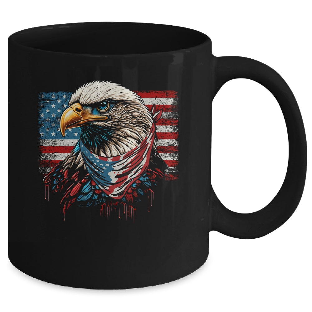 Patriotic Bald Eagle 4th Of July Men USA American Flag Mug | teecentury