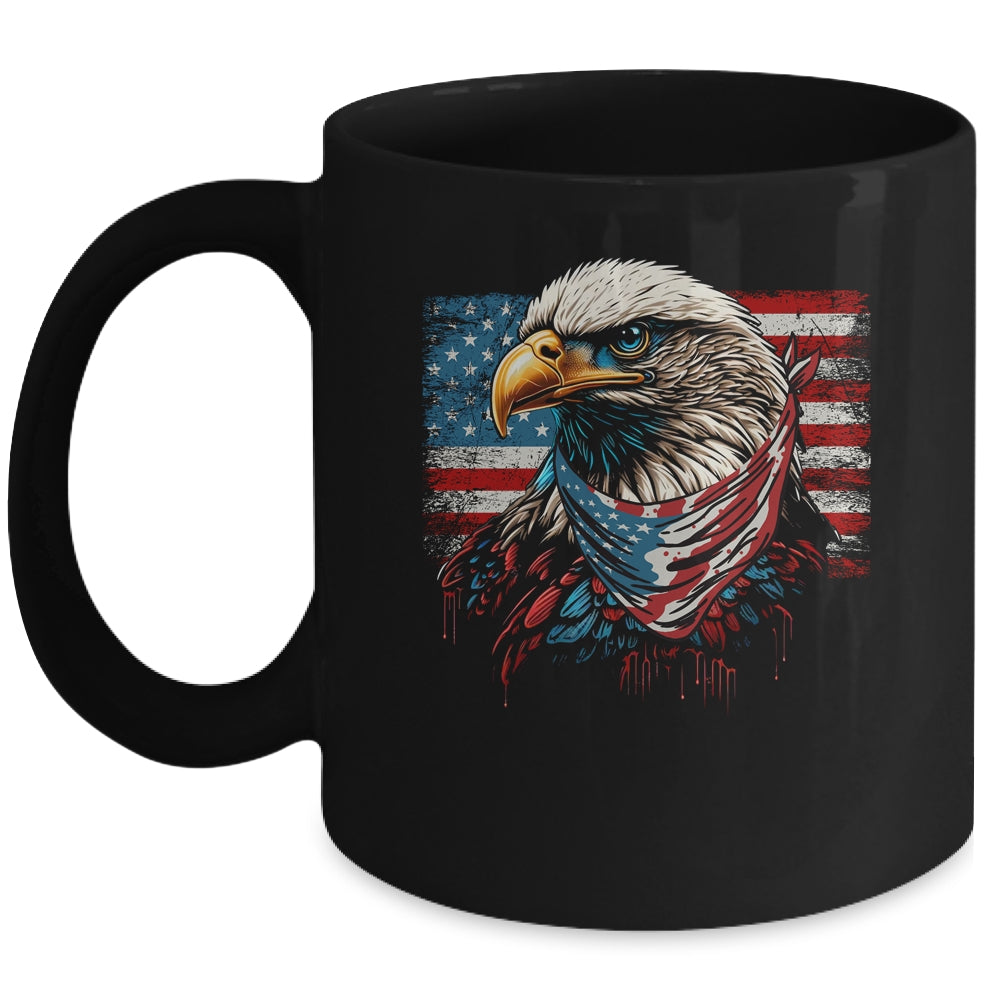 Patriotic Bald Eagle 4th Of July Men USA American Flag Mug | teecentury
