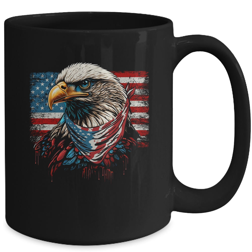 Patriotic Bald Eagle 4th Of July Men USA American Flag Mug | teecentury