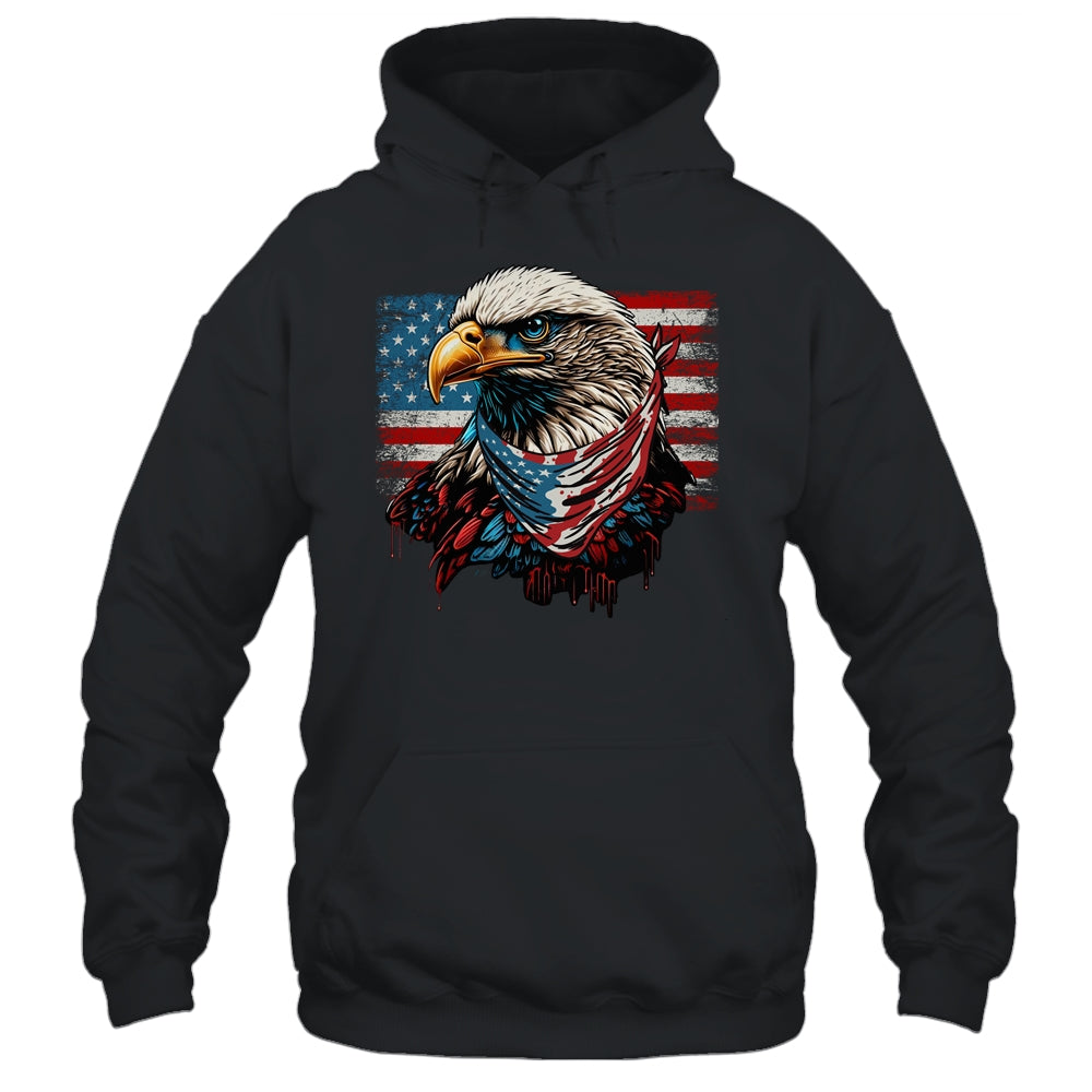 Patriotic Bald Eagle 4th Of July Men USA American Flag Shirt & Hoodie | teecentury