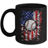 Patriotic Baseball 4th Of July Men USA American Flag Boys Mug | teecentury