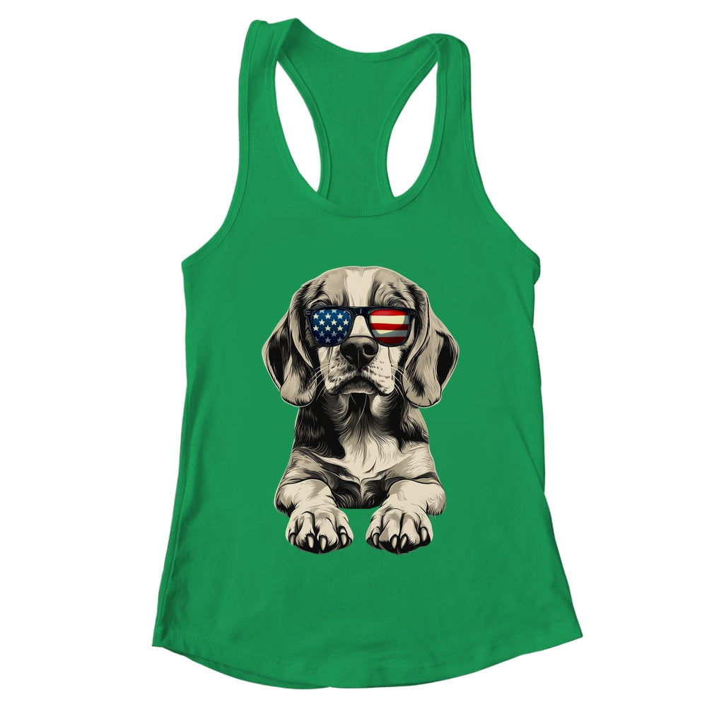 Patriotic Beagle Dog USA Flag 4th Of July Shirt & Tank Top | teecentury