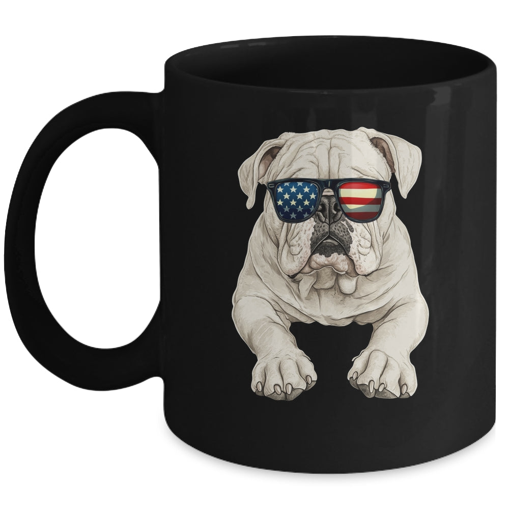 Patriotic Bulldog Dog USA Flag 4th Of July Mug | teecentury