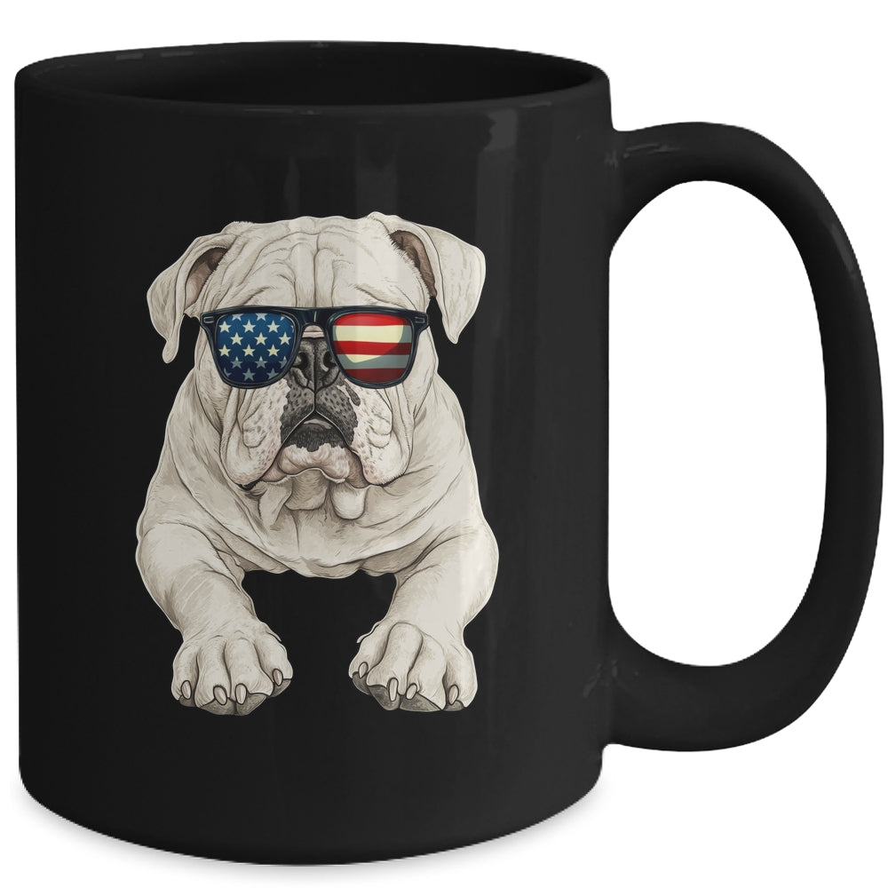 Patriotic Bulldog Dog USA Flag 4th Of July Mug | teecentury