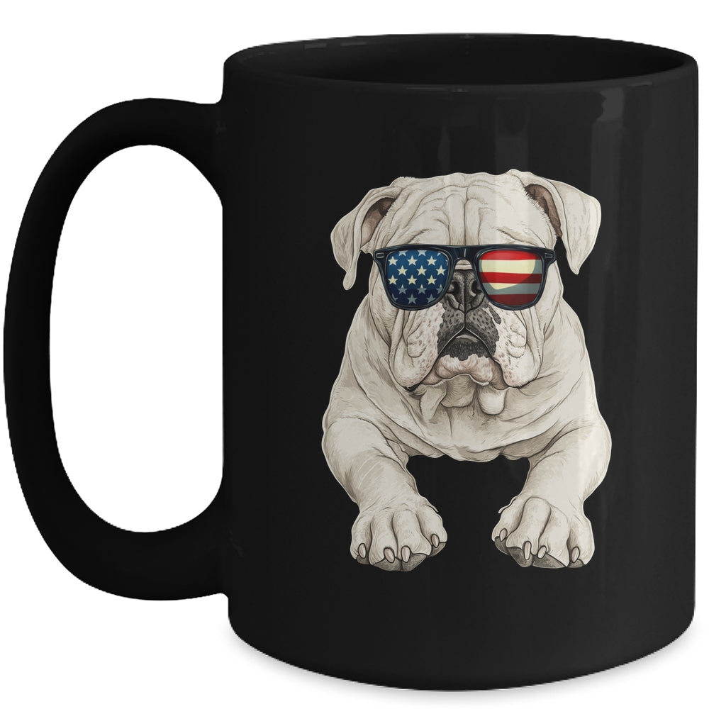 Patriotic Bulldog Dog USA Flag 4th Of July Mug | teecentury