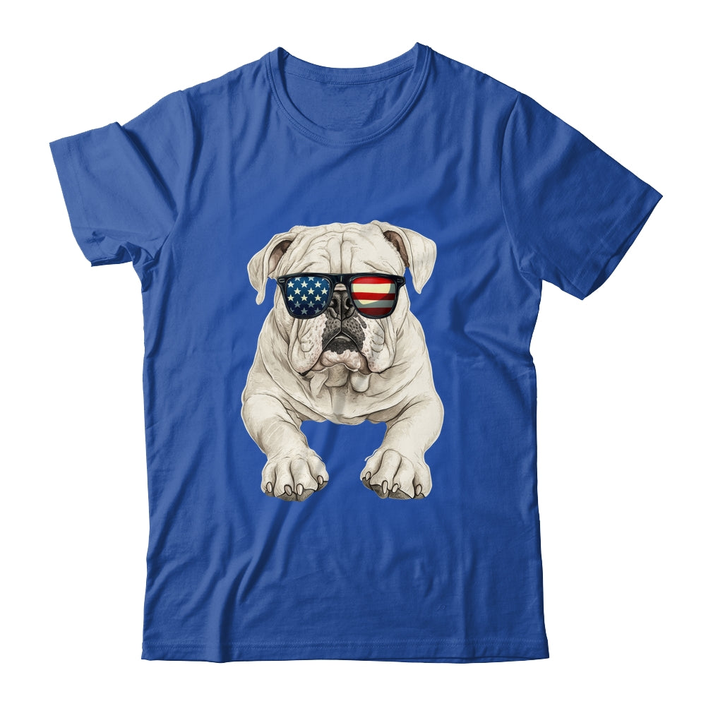 Patriotic Bulldog Dog USA Flag 4th Of July Shirt & Tank Top | teecentury