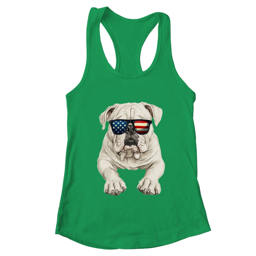 Patriotic Bulldog Dog USA Flag 4th Of July Shirt & Tank Top | teecentury