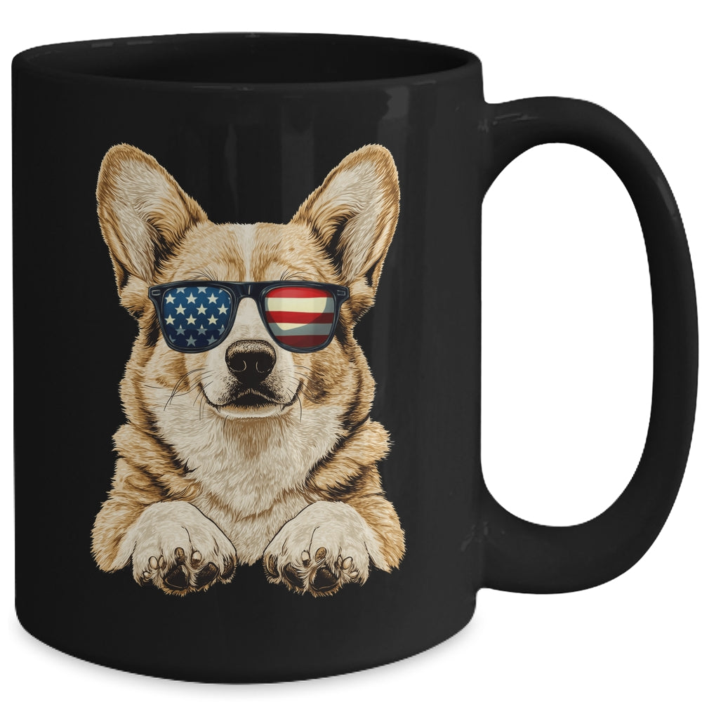 Patriotic Corgi Dog USA Flag 4th Of July Mug | teecentury