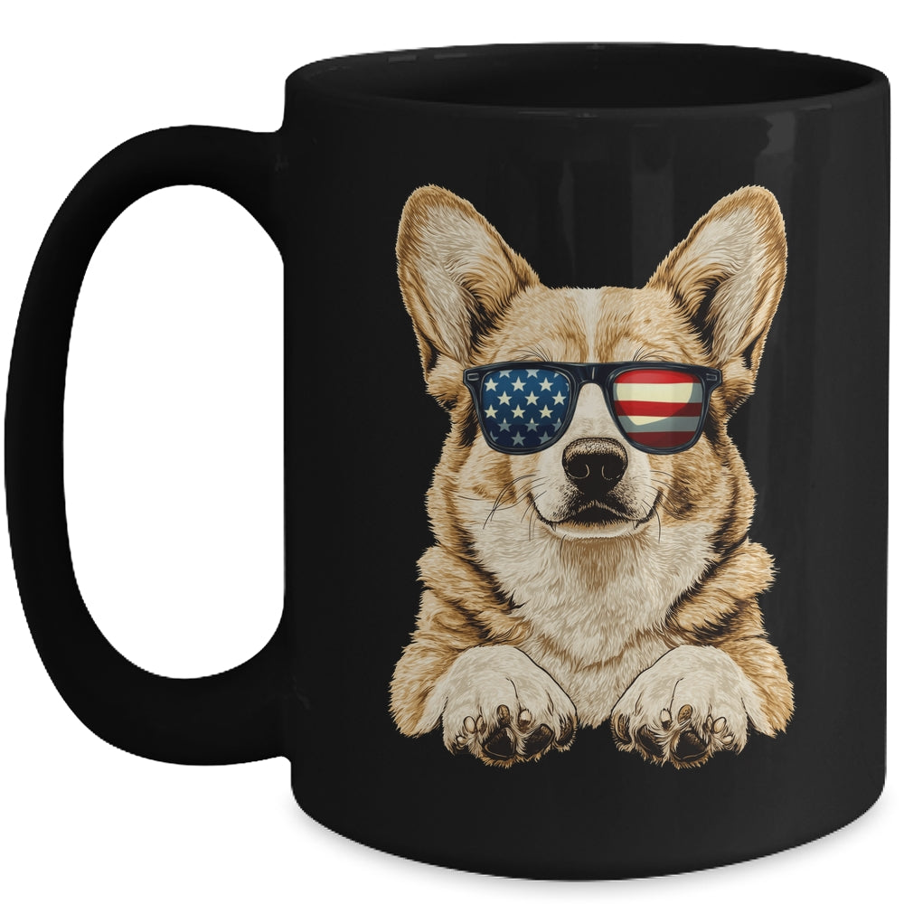 Patriotic Corgi Dog USA Flag 4th Of July Mug | teecentury