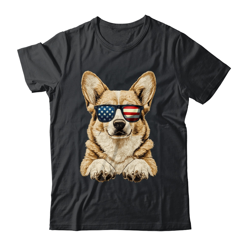 Patriotic Corgi Dog USA Flag 4th Of July Shirt & Tank Top | teecentury