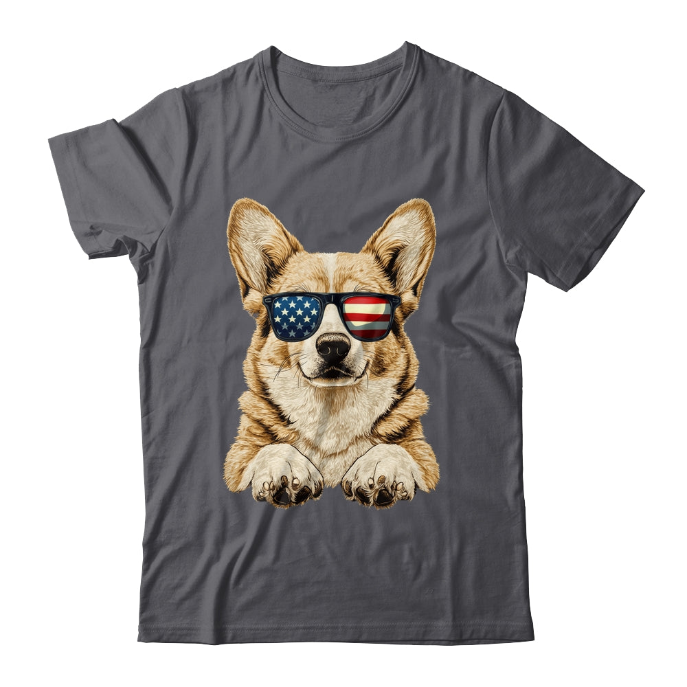 Patriotic Corgi Dog USA Flag 4th Of July Shirt & Tank Top | teecentury