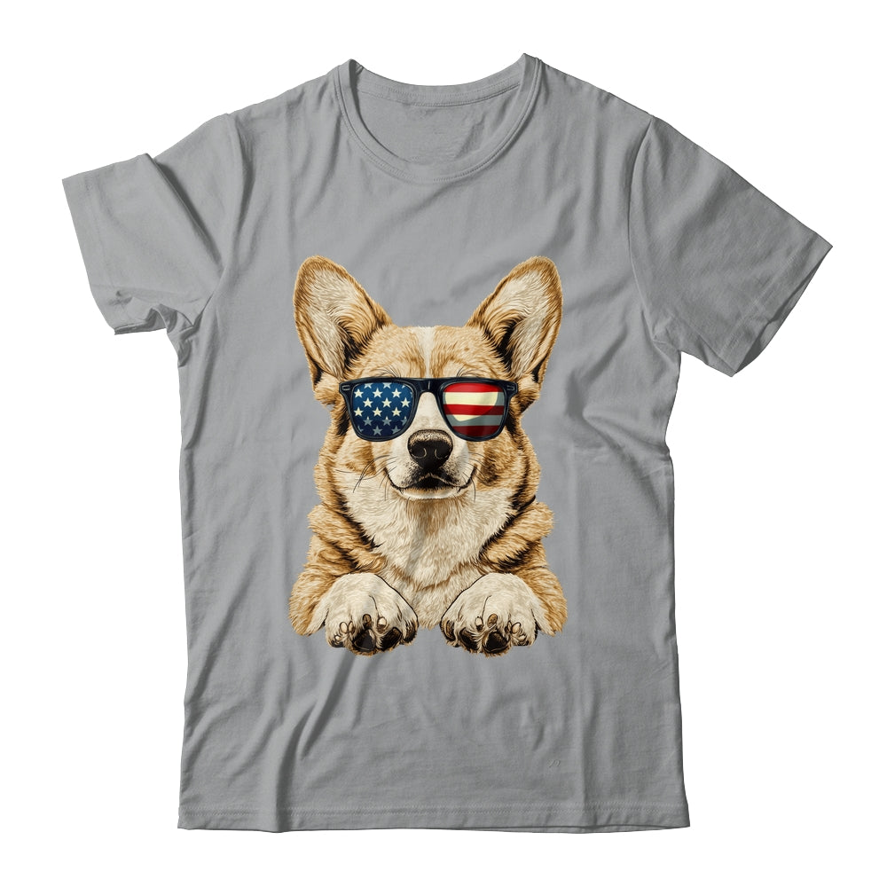Patriotic Corgi Dog USA Flag 4th Of July Shirt & Tank Top | teecentury