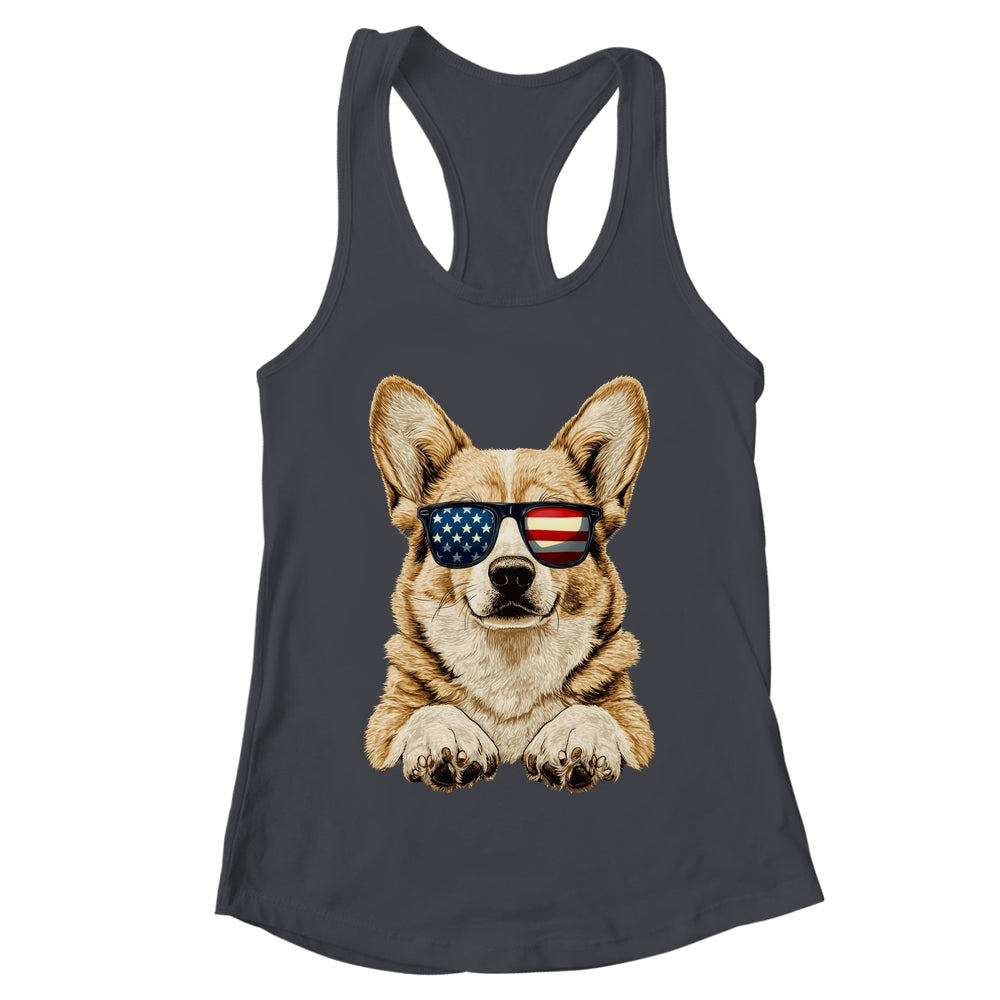 Patriotic Corgi Dog USA Flag 4th Of July Shirt & Tank Top | teecentury