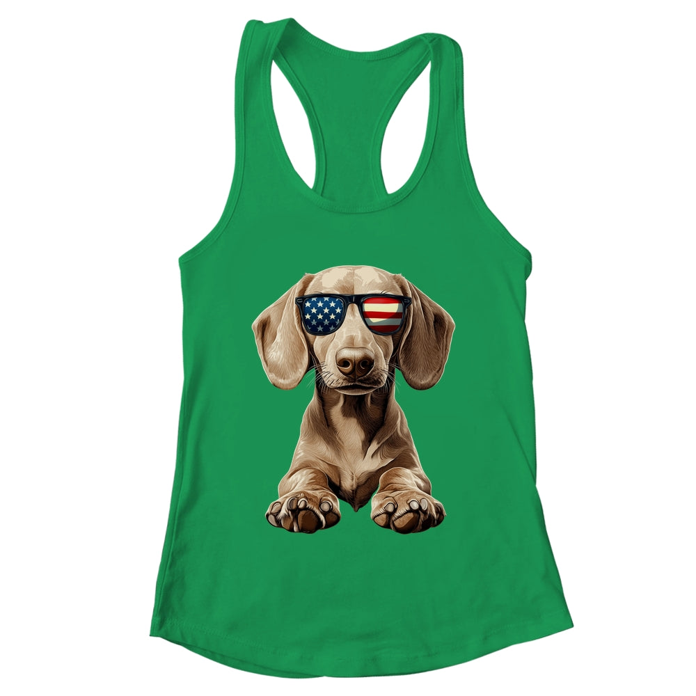 Patriotic Dachshund Dog USA Flag 4th Of July Shirt & Tank Top | teecentury