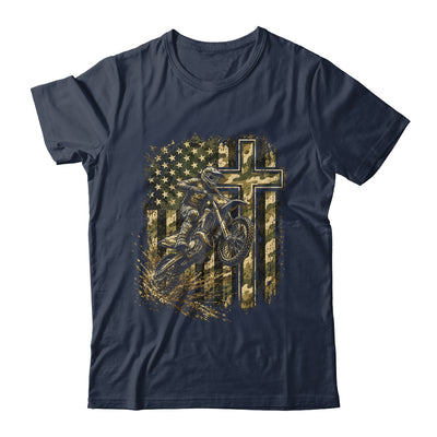 Patriotic Dirt Bike Camo American Flag Christian Motocross Shirt & Hoodie | teecentury