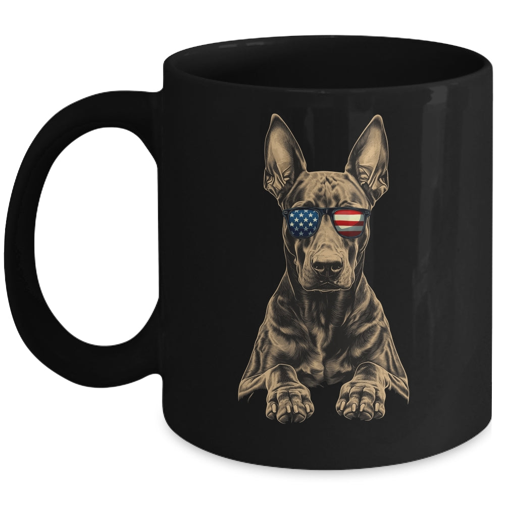 Patriotic Doberman Dog USA Flag 4th Of July Mug | teecentury