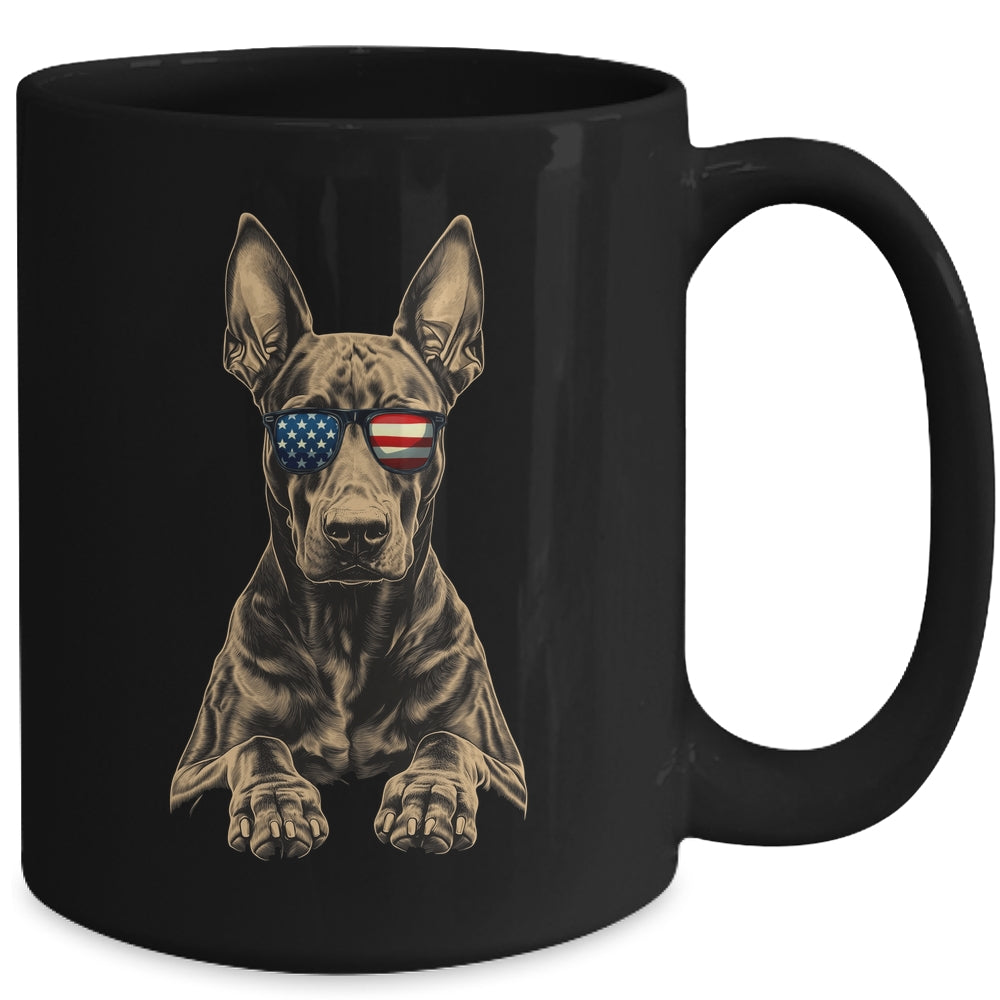 Patriotic Doberman Dog USA Flag 4th Of July Mug | teecentury