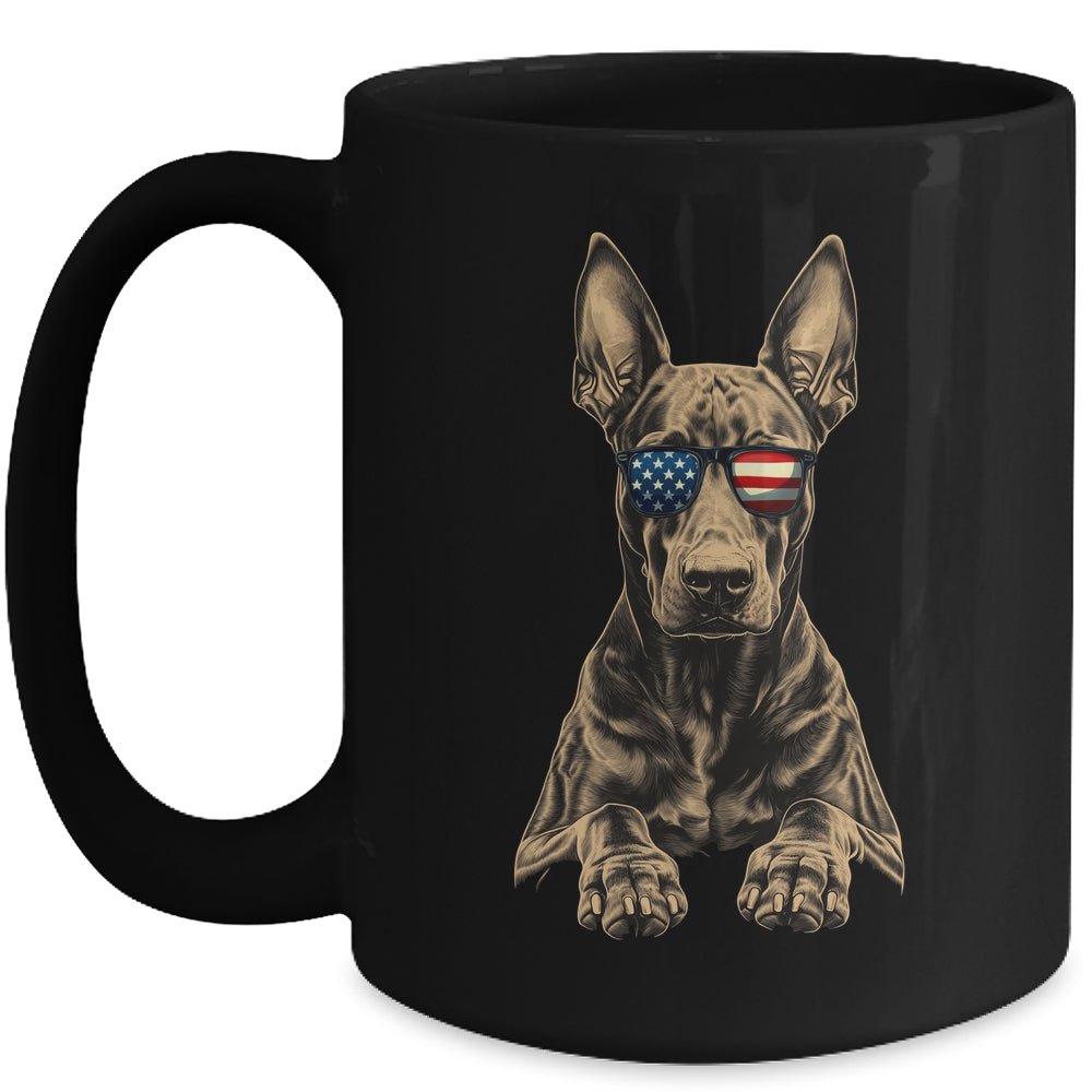 Patriotic Doberman Dog USA Flag 4th Of July Mug | teecentury