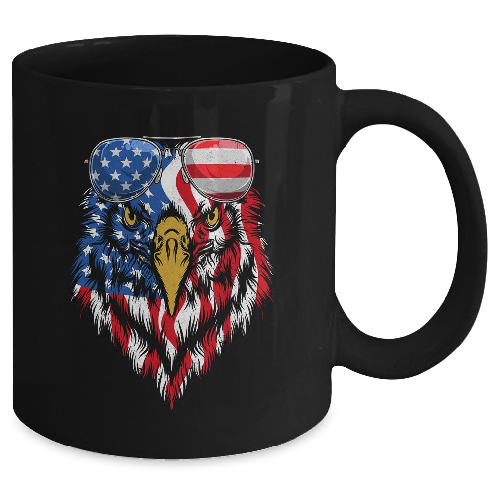 Patriotic Eagle Tee 4th Of July Sunglass USA American Flag Mug | teecentury