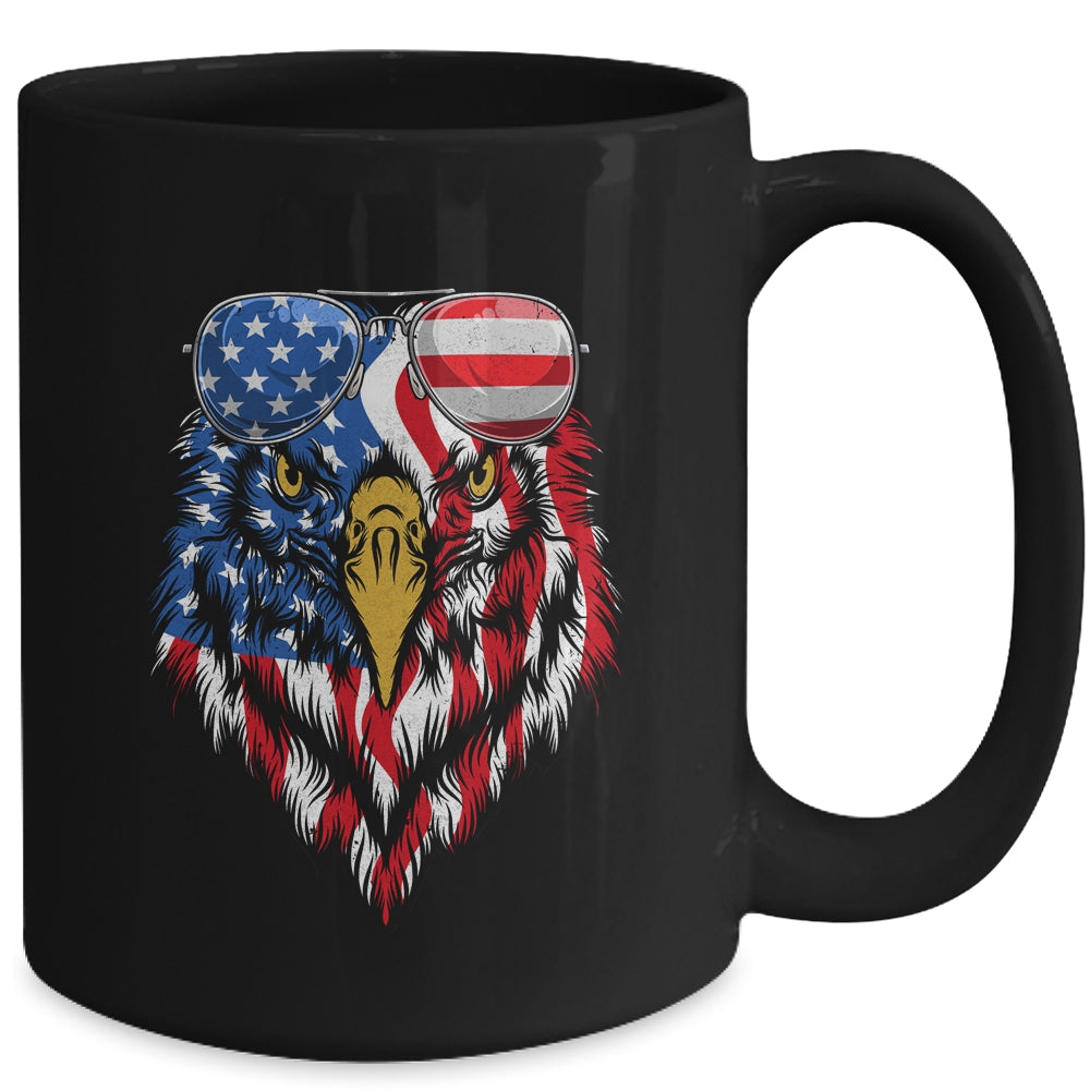 Patriotic Eagle Tee 4th Of July Sunglass USA American Flag Mug | teecentury