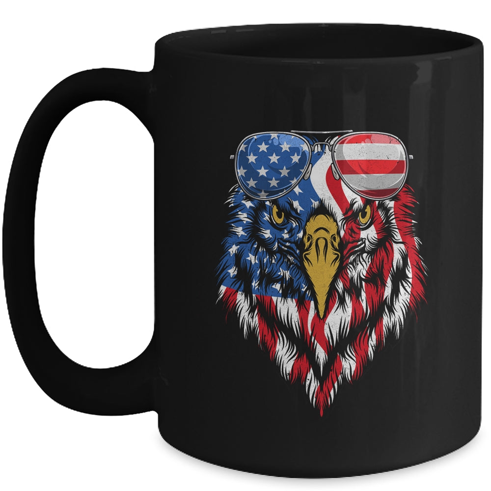 Patriotic Eagle Tee 4th Of July Sunglass USA American Flag Mug | teecentury