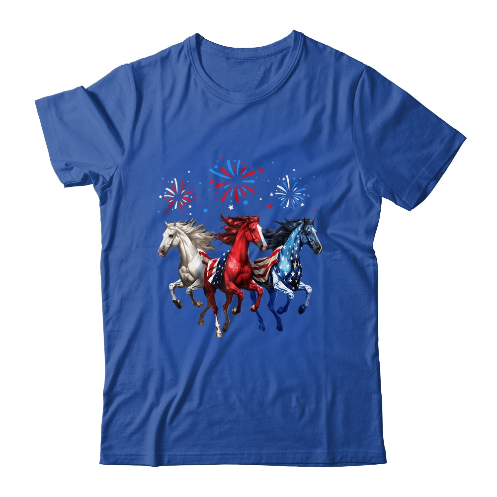 Patriotic Firework Horse USA Flag July 4th Fireworks Show Shirt & Tank Top | teecentury