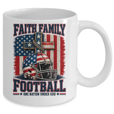 Patriotic Football Faith Family Football American Flag Men Mug | teecentury
