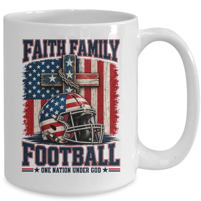 Patriotic Football Faith Family Football American Flag Men Mug | teecentury