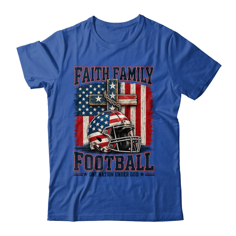 Patriotic Football Faith Family Football American Flag Men Shirt & Hoodie | teecentury