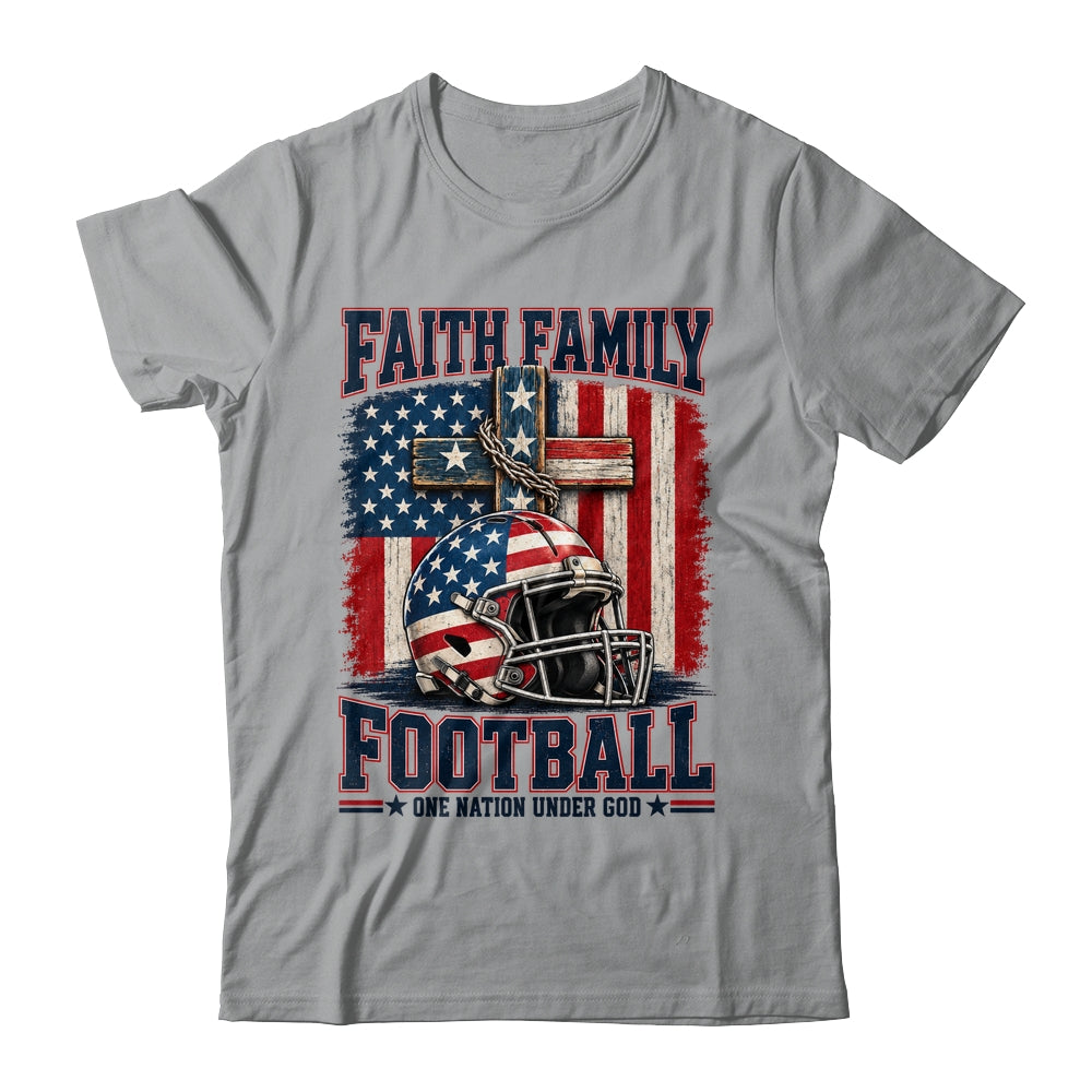 Patriotic Football Faith Family Football American Flag Men Shirt & Hoodie | teecentury