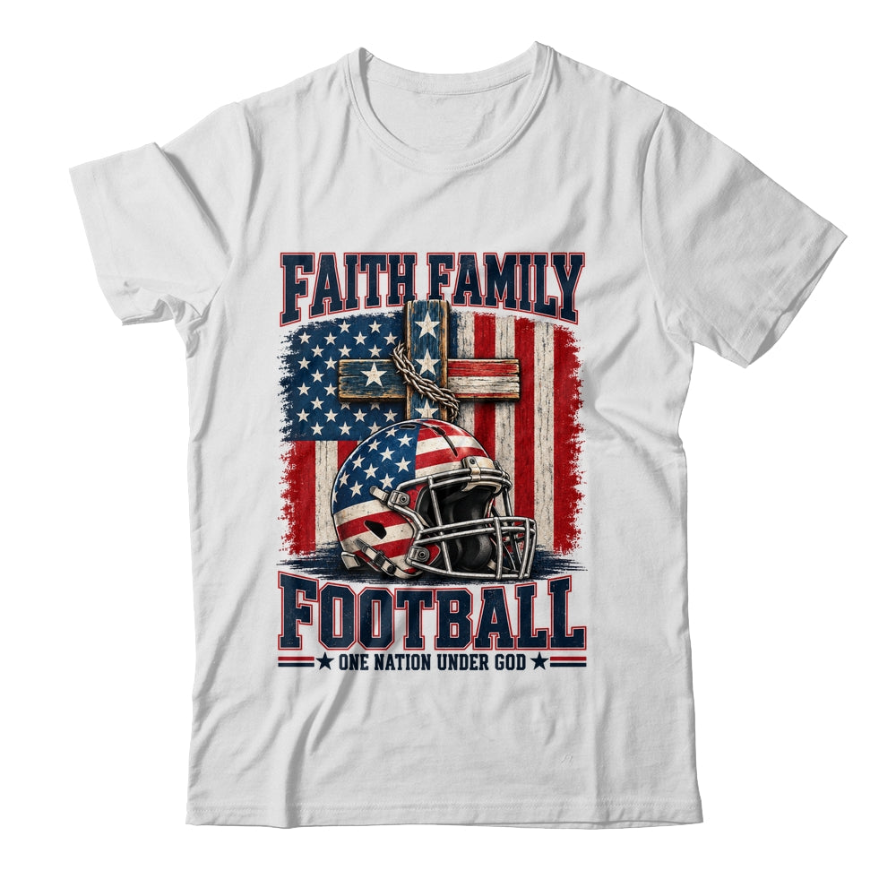 Patriotic Football Faith Family Football American Flag Men Shirt & Hoodie | teecentury