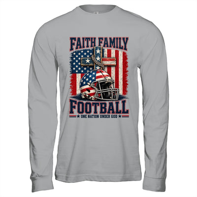 Patriotic Football Faith Family Football American Flag Men Shirt & Hoodie | teecentury