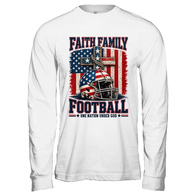 Patriotic Football Faith Family Football American Flag Men Shirt & Hoodie | teecentury