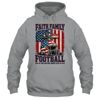 Patriotic Football Faith Family Football American Flag Men Shirt & Hoodie | teecentury